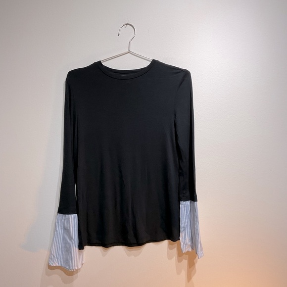 Abound Boat Neck, Bell Striped Sleeve Long Sleeve Shirt. Size XS. Soft Fabric - Picture 10 of 12